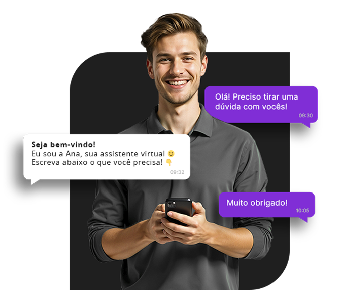 Ilustração de atendimento no WhatsApp